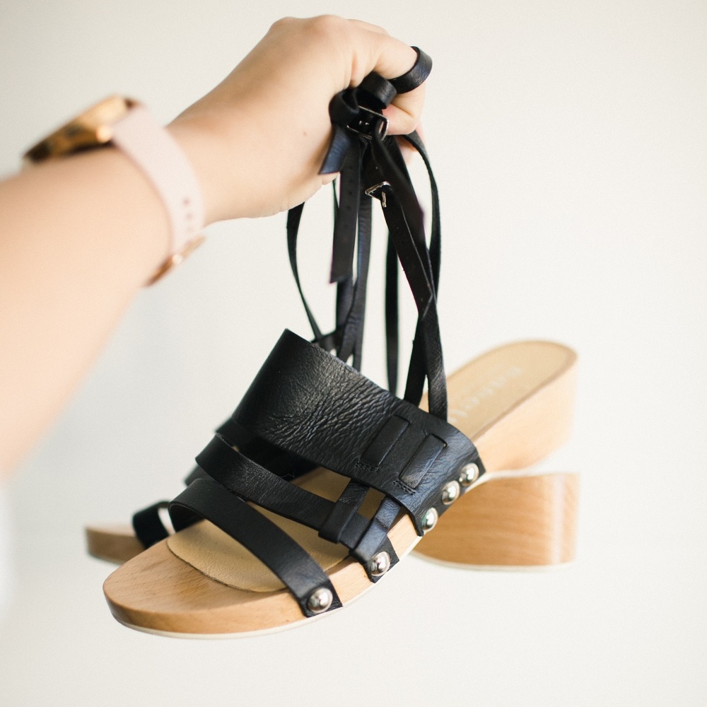 Nanette Lepore Leather Wrap Ankle Sandals Anthro 8